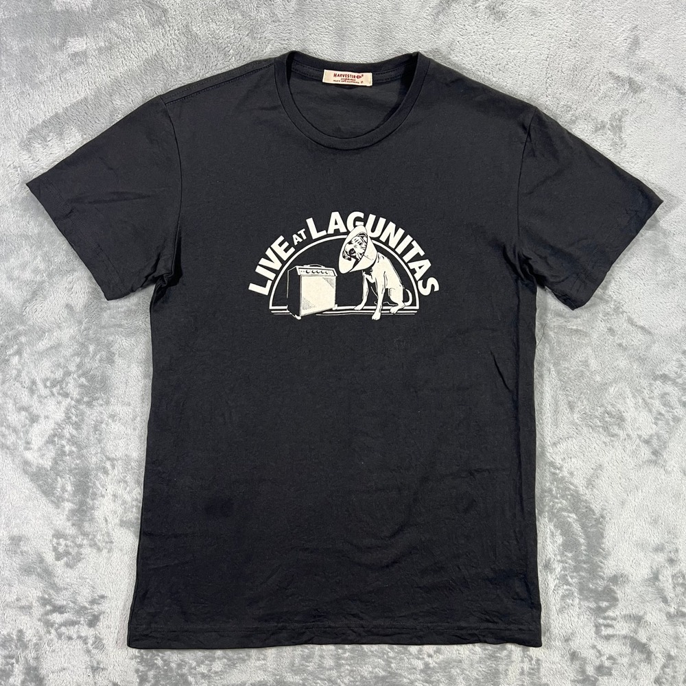 HARVESTER T-Shirt Mens Small Black Live at Lagunitas Organic Cotton